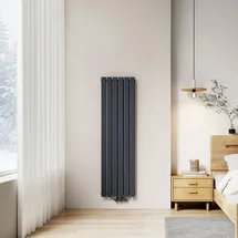 EMKE Flachheizkörper 1600 x 460 mm 850 W anthrazit Mittelventil