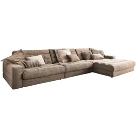 KAWOLA Ecksofa XL Lana Cord Recamiere rechts taupe
