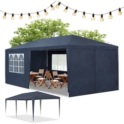 Juskys Partyzelt 3x6 m in Blau mit Dach & Seitenwänden – 18 m2 Grundfläche – Sonnenschutz Outdoor