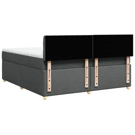 vidaXL Boxspringbett 180 x 200 cm Dunkelgrau