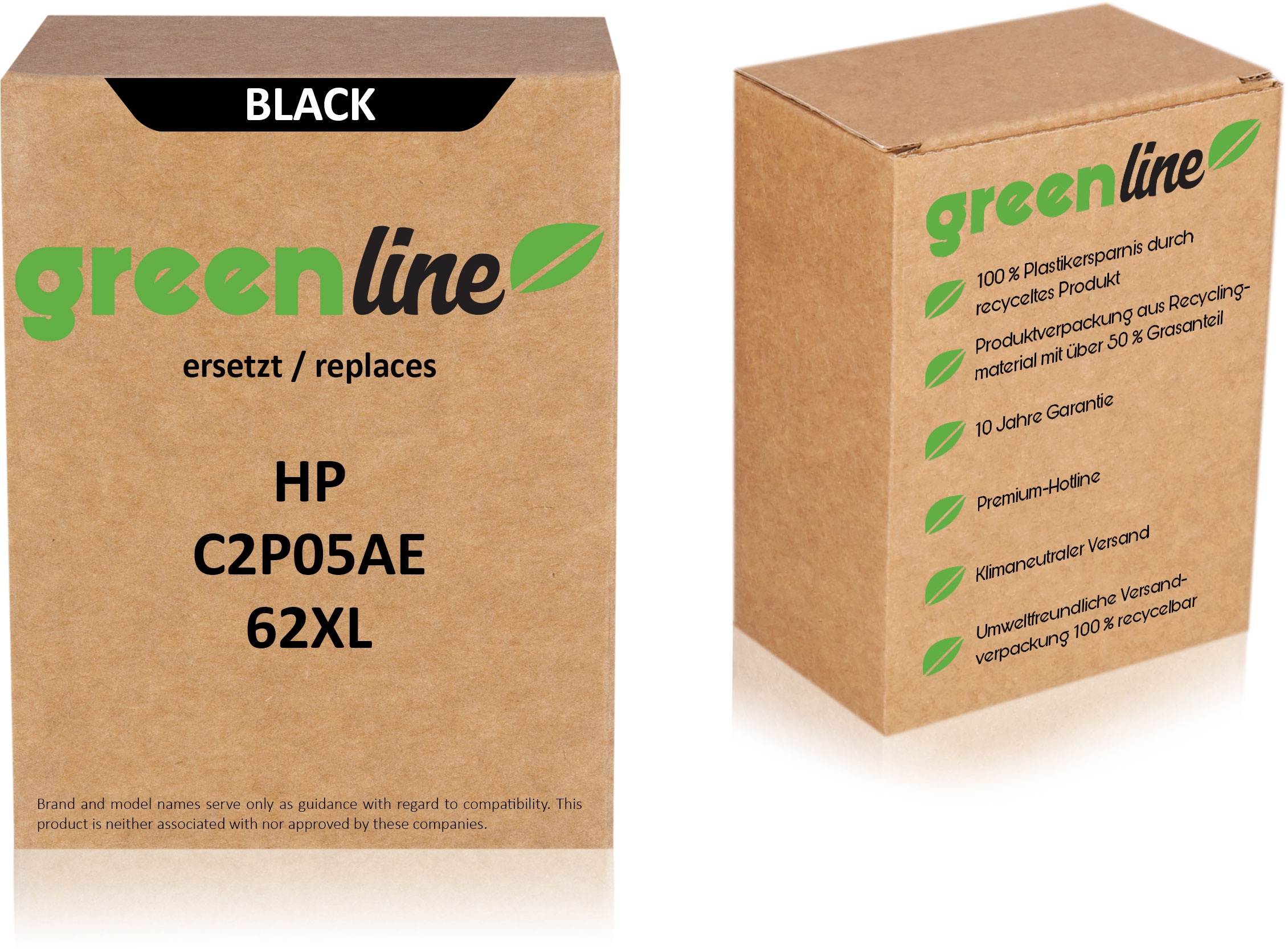 HP 62XL / C2P05AE Tintenpatrone schwarz kompatibel
