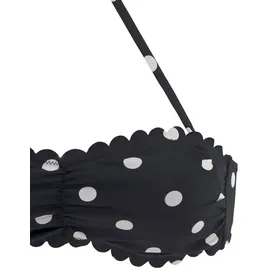 LASCANA Bandeau-Bikini-Top Damen Schwarz/Weiß 40 Cup A/B