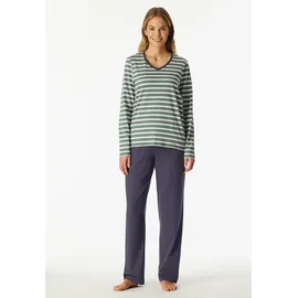 SCHIESSER Schlafanzug Pyjama Blau L