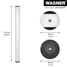 Wagner Möbelbein/Tischbein/Möbelfuß/Systemrohr TENO - 60 mm, individuell mit TENO System und QuickClick kombinierbar, Stahl in Aluminium Eloxaloptik, Tragkraft 50 kg - 12340701