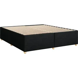 vidaXL Boxspringbett mit Matratze Schwarz 180x200 cm Stoff - Schwarz