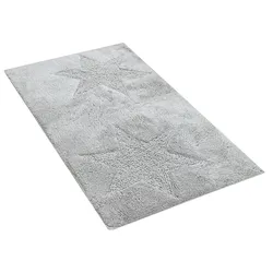 Badematte ANDAS "Marie" Gr. 6, grau, H:13mm, Baumwolle, Badematten, Badteppich, Stern Motiv, Hoch-Tief-Struktur, auch als Set