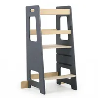 Relaxdays Lernturm 40 x 44 x 90 cm Holz MDF anthrazit/natur