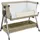 vidaXL Babybett mit Matratze Taupe Leinenstoff 10291