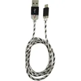 LC-POWER USB-A auf Micro-USB 1 m Schwarz/Silber