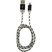 LC-POWER USB-A auf Micro-USB 1 m Schwarz/Silber