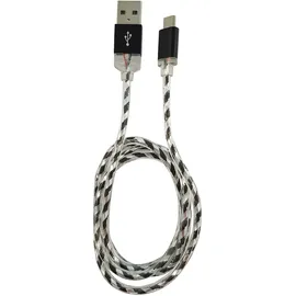 LC-POWER USB-A auf Micro-USB 1 m Schwarz/Silber