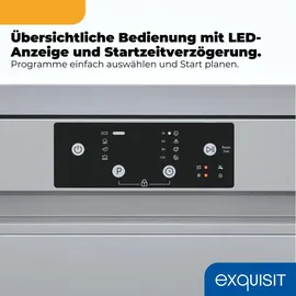 Exquisit GSP59114-451D Geschirrspüler (freistehend, 598 mm, Silber)