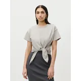 LeGer By Lena Gercke LeGer T-Shirt Tessy, LeGer by Lena Gercke mit Knoten-Detail, cropped grau S (36)