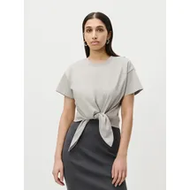 LeGer By Lena Gercke LeGer T-Shirt Tessy, LeGer by Lena Gercke mit Knoten-Detail, cropped grau S (36)