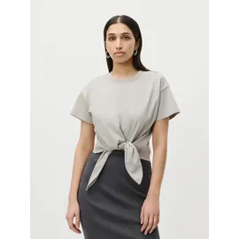 LeGer By Lena Gercke LeGer T-Shirt Tessy, LeGer by Lena Gercke mit Knoten-Detail, cropped grau S (36)