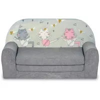 FORTISLINE – Kindersofa Mini ausklappbar 40x78x45cm - Kindersofa für Kinder 2in1 - Kindercouch ausklappbar - Schlafcouch aus Schaumstoff - Abnehmbarer Bezug - Viele Motive