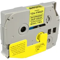 Ampertec P-Touch Band kompatibel zu TZe-FX621 schwarz auf gelb