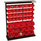 Holzmann Maschinen Lagerregal Kunststoff/Metall/Stahlblech 47 Behälter rot