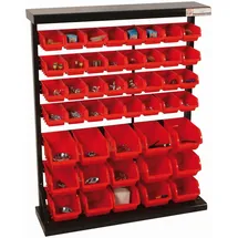 Holzmann Maschinen Lagerregal Kunststoff/Metall/Stahlblech 47 Behälter rot