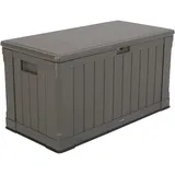 LIFETIME Auflagenbox & Kissenbox 440 Liter Fassungsvermögen | 64x128x67 cm Braun Kunststoff | Aufbewahrungsbox für Gartenutensilien