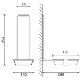 KWC AR Tropfschale, MEDACRE, Kunststoff, 150x362x265 mm, für Spender 500ml