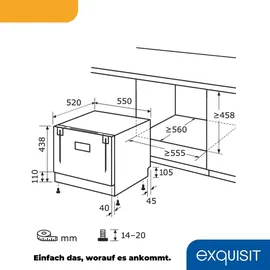 Exquisit EGSP1060-E-030F Einbau-Geschirrspüler (vollintegrierbar, 550 mm breit)
