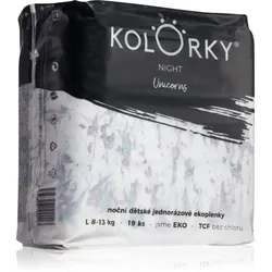Kolorky Night Unicorn Einweg-Ökowindeln für vollen Schutz während der Nacht Größe L 8-13 Kg 19 St.