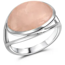 Celesta Silber Ring Silber 925 rhodiniert mit echtem Rosenquarz