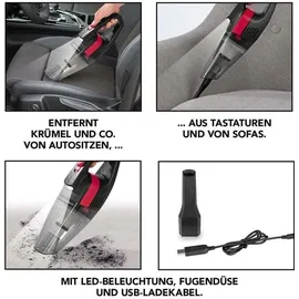 Clean Maxx CLEANmaxx Akku-Handstaubsauger kabellos 15W - grau/rot