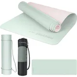 HOEL EliteAthlete® Yogamatte - Sportmatte - Fitnessmatte - Gymnastikmatte gepolstert & rutschfest für Fitness, Pilates - Yoga Matte - 183 cm x 61 cm x 0.6 cm - Trainingsmatte inkl. Transportgurt + Tasche - Mint