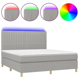 vidaXL Boxspringbett 180 x 200 cm Hellgrau