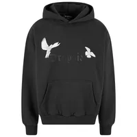 Dropsize Heavy Oversize Doves Hoodie in schwarz Größe L