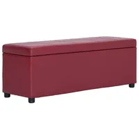 VidaXL Bank mit Staufach 116 cm Weinrot Kunstleder