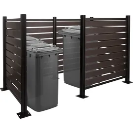 Mendler Mülltonnenverkleidung HWC-K57 130 x 300 cm grau