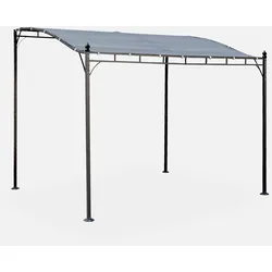 Pergola 3 x 2,5 m - Brestum - Grau Stoff - Wand-Pergola