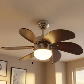 ETC Shop Deckenventilator 75 cm Zugschalter Braun