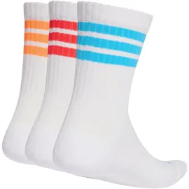 adidas 3-Streifen Cushioned Sportswear Crew Socken 3er Pack White/Lucid Orange/Lucid Red 43-45