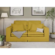 Home Affaire 3-Sitzer HOME AFFAIRE "ALISSAS BIS mit vielen Kissen, Biesen an den Kissen", gold, B:196cm H:95cm T:108cm, 92% Polyester, 8% Nylon, Sofas, Hussen-Optik, kleine Taschen an der Seite zum Verstauen