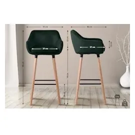 CLP 2er Set Barhocker Grant Samt grün