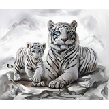 Vedes Diamond Painting weiße Tigermama mit Jungtier