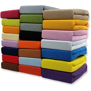 FROTTEE Spannbettlaken Spannbetttuch Bettlaken mit Gummizug in vielen Größen und Farben (Türkis, 160 x 200 cm)