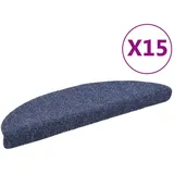 vidaXL 15 Stk. Selbstklebende Treppenmatten Nadelvlies 56x17x3cm Blau