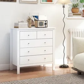 Homcom Kommode Beistellschrank MDF Spanplatte Weiß Metall, 1-Sitzer, 39.5x80.5x79 cm