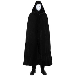 Maskworld Kostüm Ghost Face: Schwarzer Umhang mit weißer Maske, 2-teiliges Set zur schnellen, gruseligen Verwandlung schwarz
