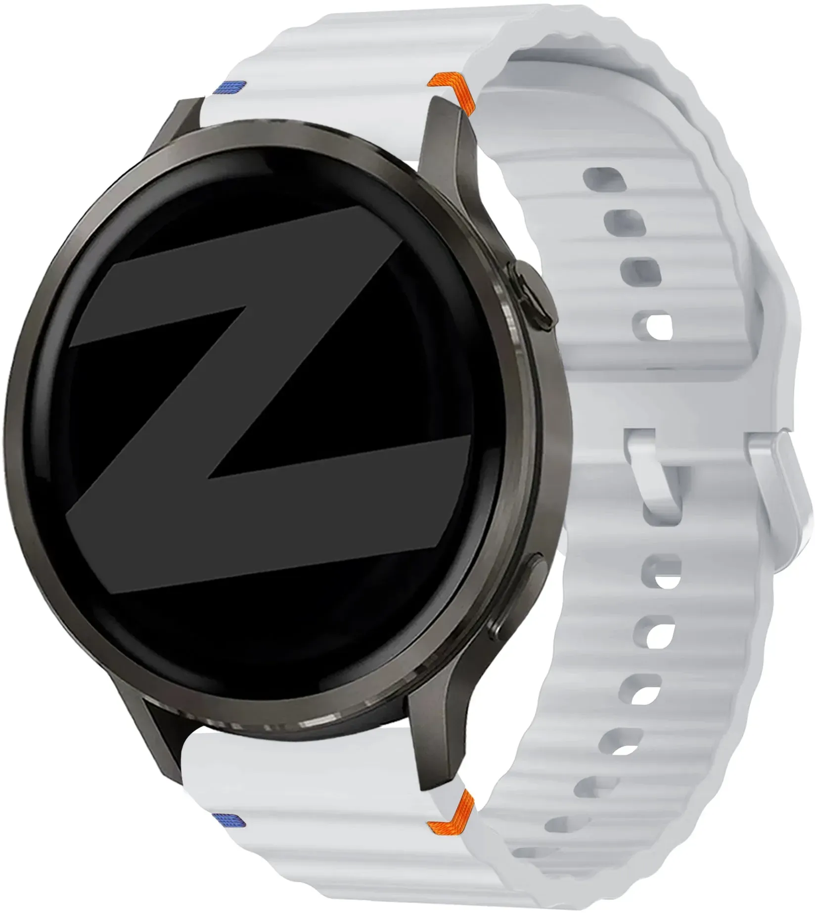 Bandz Garmin Forerunner 70 Armband Silikon 'Wave' für Garmin Forerunner 70 - Hellgrau - Schnallenverschluss