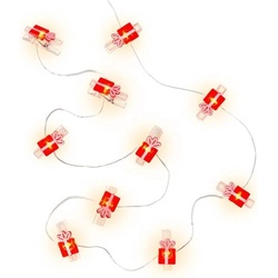 Goobay, Lichterkette, 10er LED-Fotoclips-Lichterkette „Geschenk“ (1.40 m)