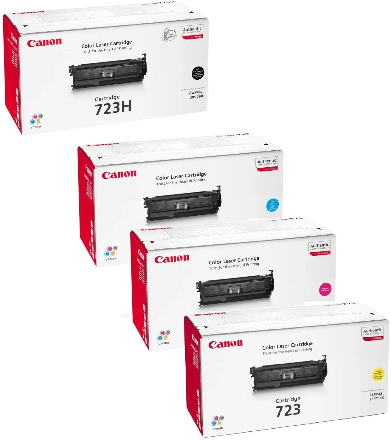 Canon Original Toner 723 4er-Set schwarz, cyan, magenta, gelb hohe Ergiebigkeit (OP2645B002)