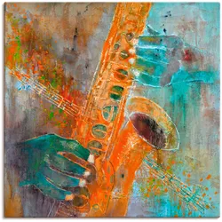 Artland Leinwandbild »Ein Saxofon«, Instrumente, (1 St.), auf Keilrahmen gespannt Artland Farbe Bild(er): blau