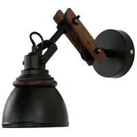 Licht-Erlebnisse Wandleuchte mit Steckdosenanschluss und Schalter Wandlampe Retro Metall