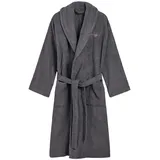 GANT Bademantel Grau, Textil, Uni, Füllung: Baumwolle (recycelt), Unisex Badtextilien, Bademäntel